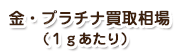 　金・プラチナ買取相場（1gあたり）